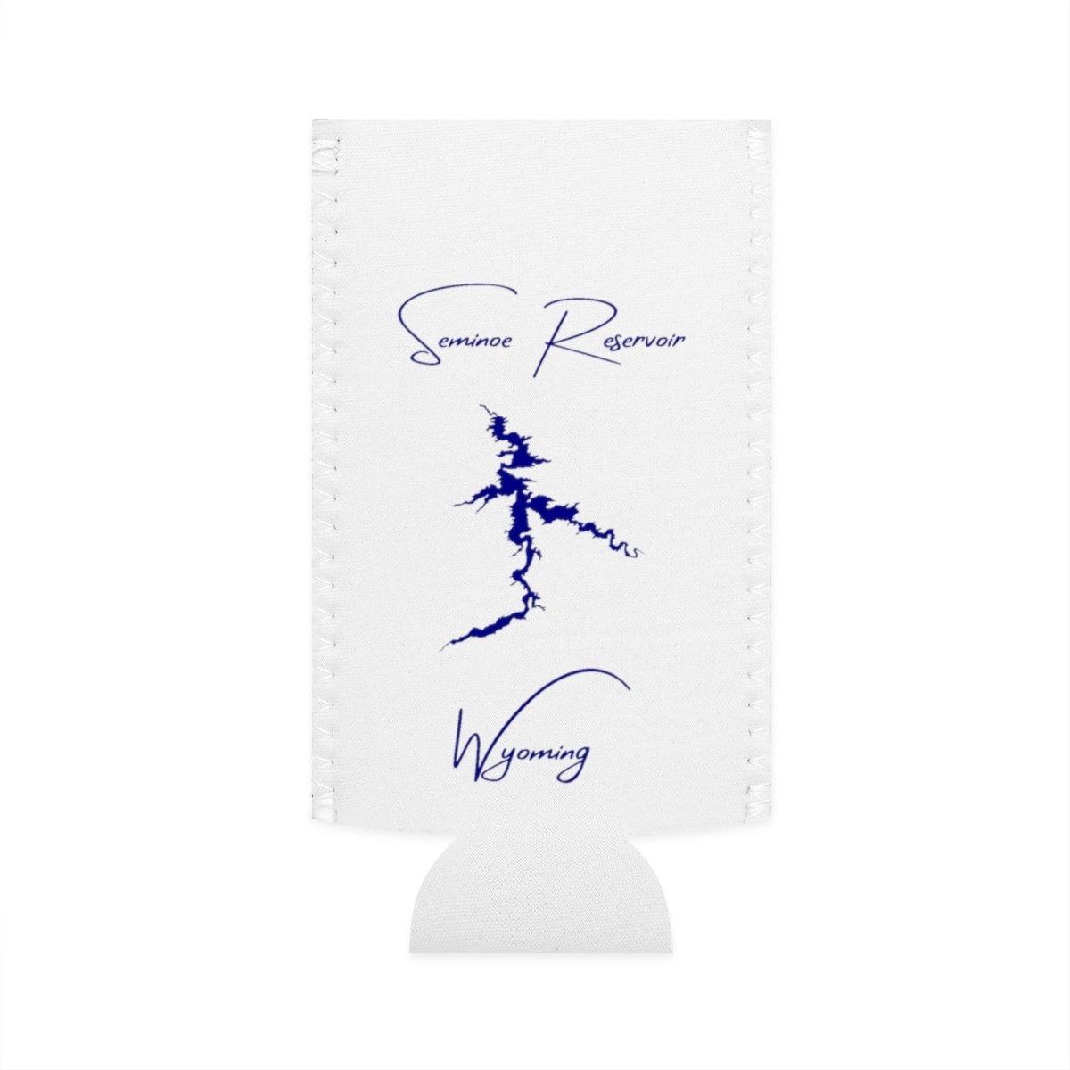 Wyoming  Seminoe  Reservoir  Slim  Can  Koozie  front  position  view  from  flat-front  white.webp