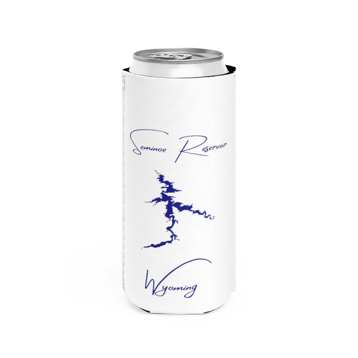 Wyoming  Seminoe  Reservoir  Slim  Can  Koozie  front  position  view  from  front  white.webp