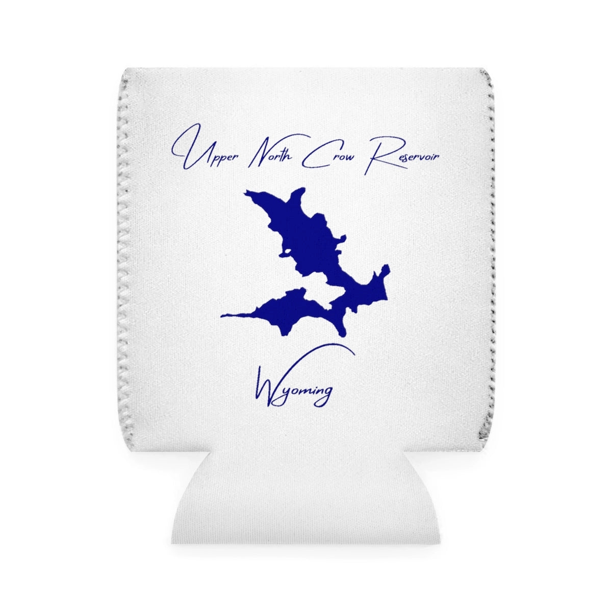 Wyoming  Upper  North  Crow  Reservoir  Can  Koozie  front  position  view  from  front-1  white.webp