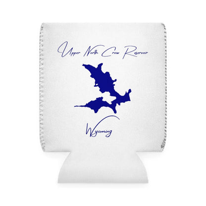 Wyoming  Upper  North  Crow  Reservoir  Can  Koozie  front  position  view  from  front-1  white.webp