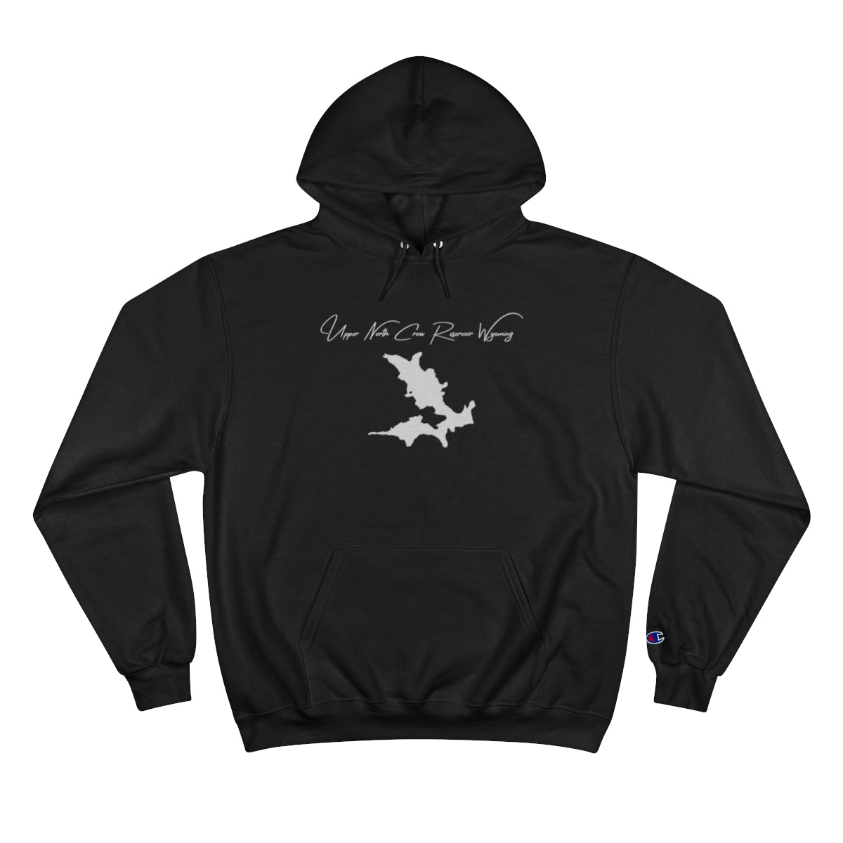 Wyoming  Upper  North  Crow  Reservoir  Hoodie  front  position  view  from  front  black.webp