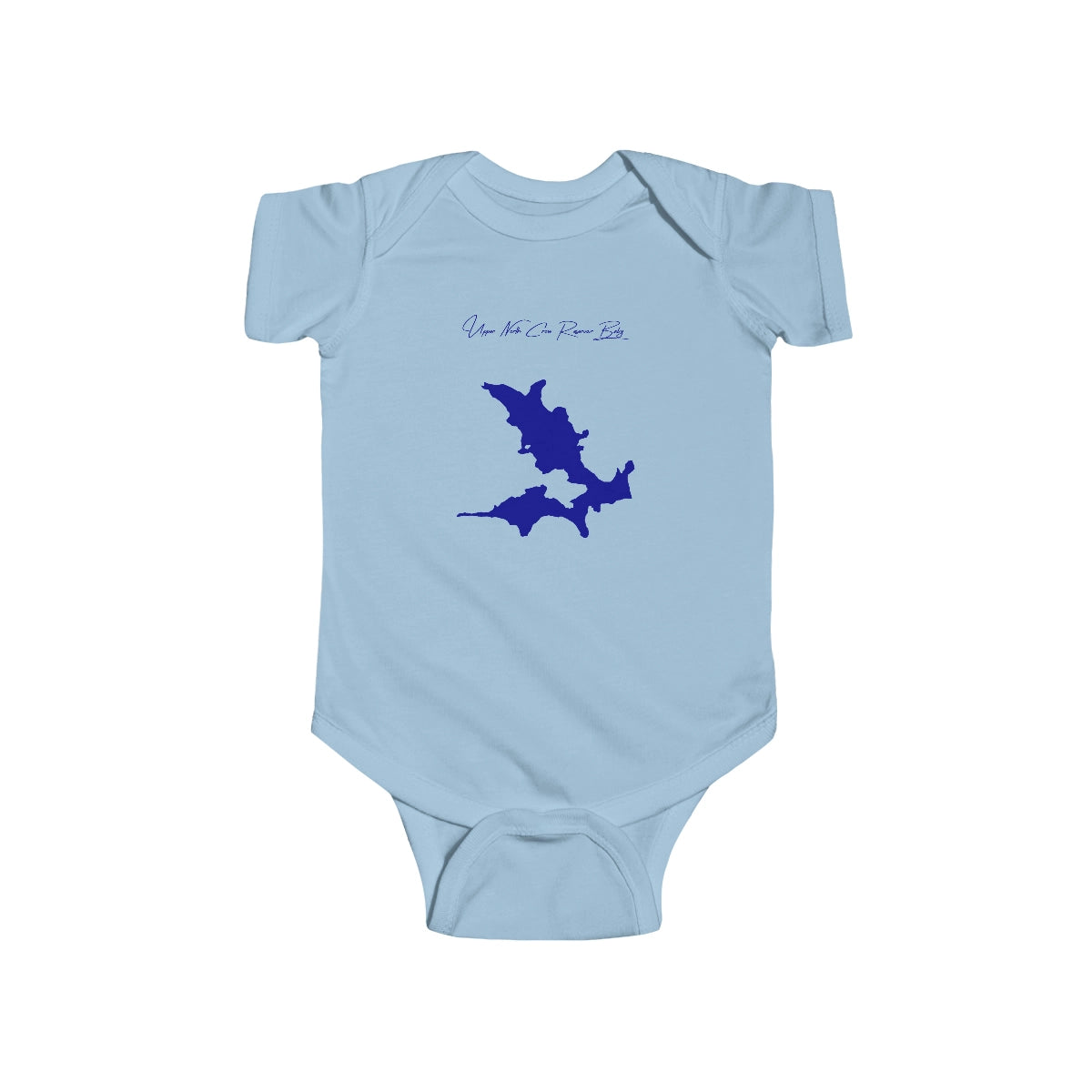 Wyoming  Upper  North  Crow  Reservoir  Onesie  front  position  view  from  front  light  blue.webp