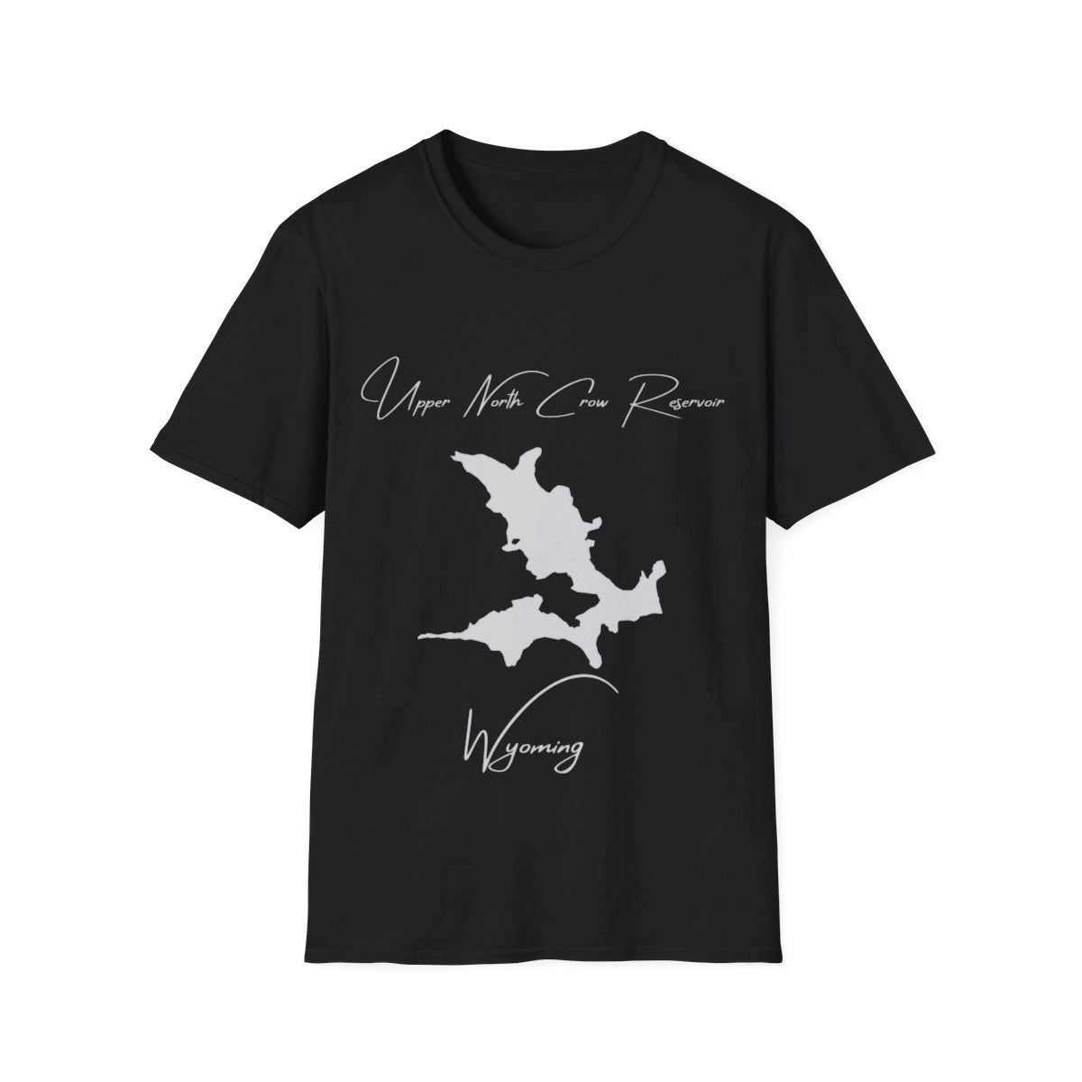 Wyoming  Upper  North  Crow  Reservoir  T-shirt  front  position  view  from  front  black.webp