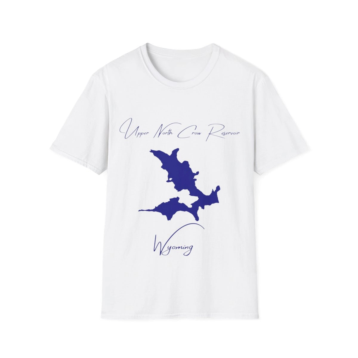 Wyoming  Upper  North  Crow  Reservoir  T-shirt  front  position  view  from  front  white.webp
