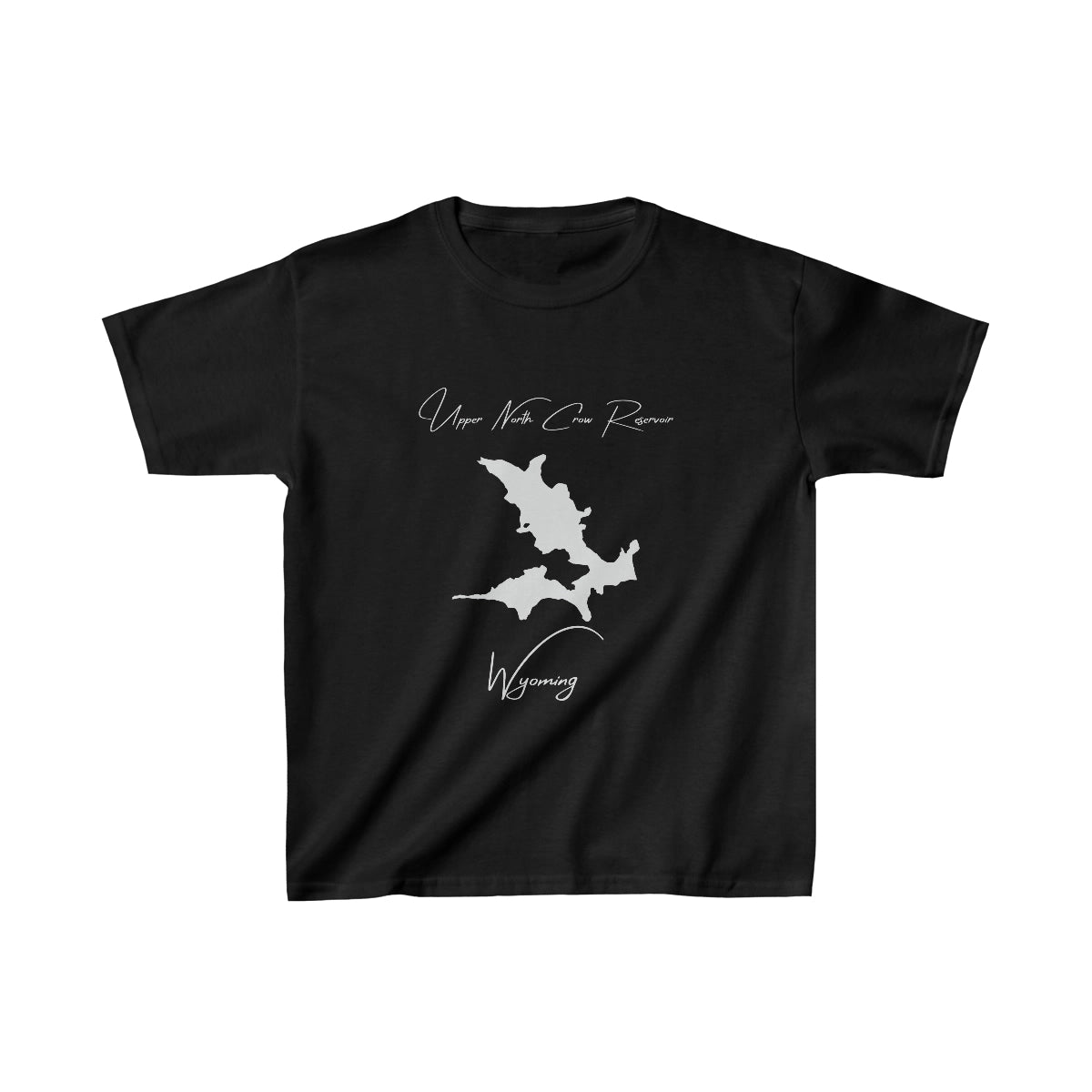 Wyoming  Upper  North  Crow  Reservoir  Youth  T-shirt  front  position  view  from  front  black.webp