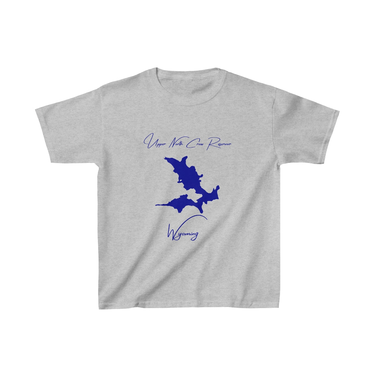 Wyoming  Upper  North  Crow  Reservoir  Youth  T-shirt  front  position  view  from  front  sport  grey.webp