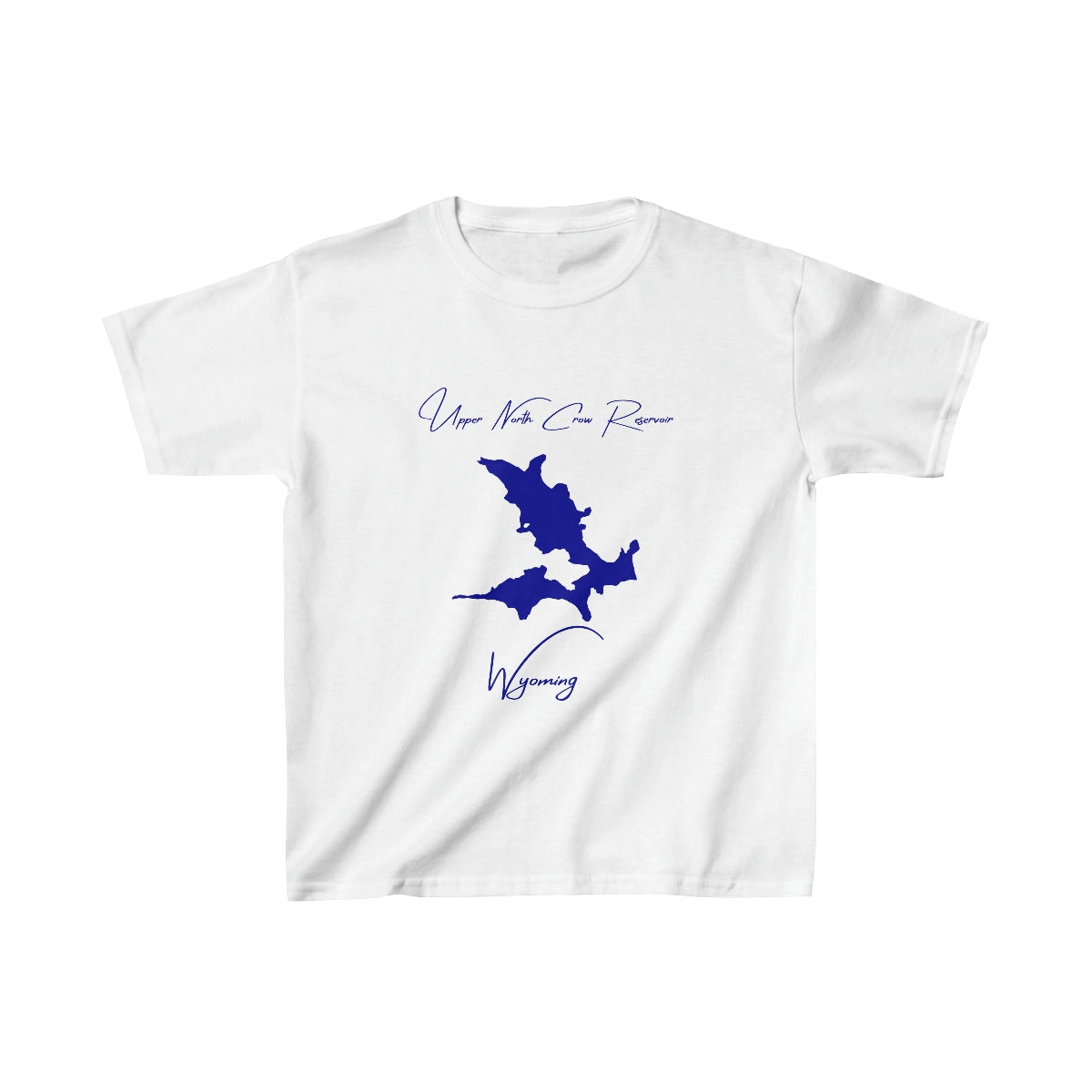 Wyoming  Upper  North  Crow  Reservoir  Youth  T-shirt  front  position  view  from  front  white.webp