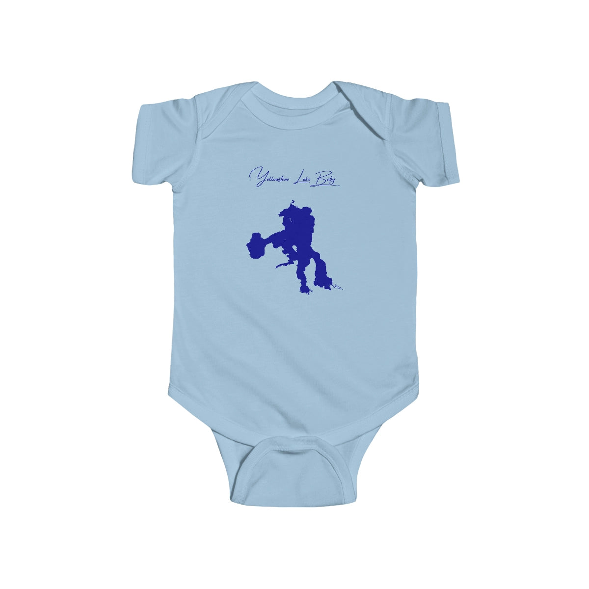 Wyoming  Yellowstone  Lake  Onesie  front  position  view  from  front  light  blue.webp