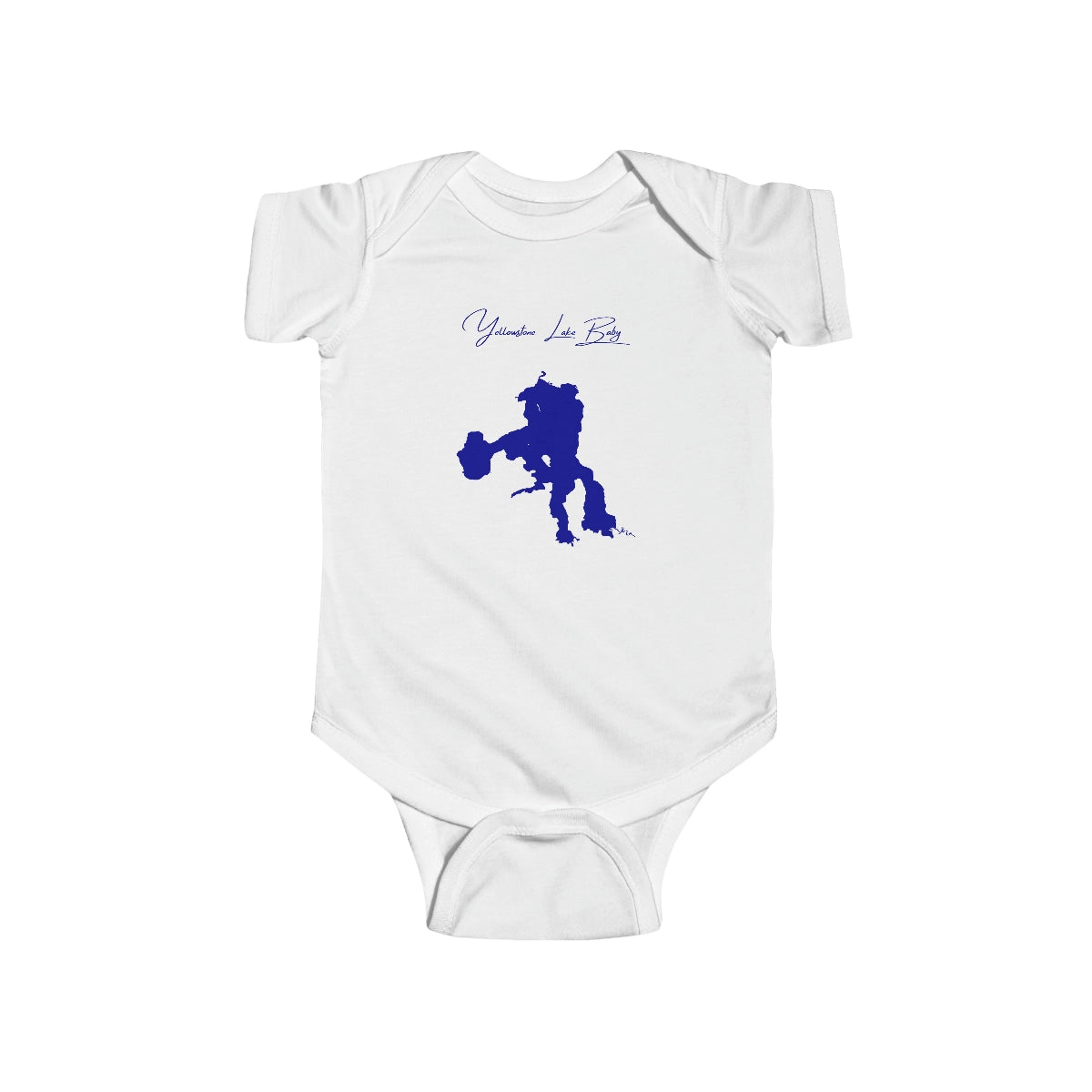 Wyoming  Yellowstone  Lake  Onesie  front  position  view  from  front  white.webp