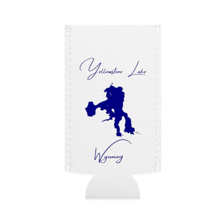 Wyoming  Yellowstone  Lake  Slim  Can  Koozie  front  position  view  from  flat-front  white.webp