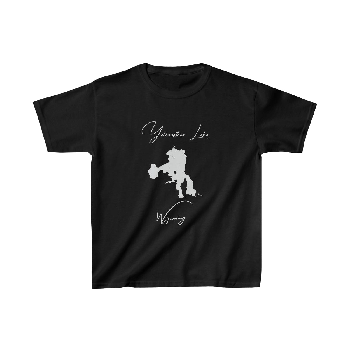 Wyoming  Yellowstone  Lake  Youth  T-shirt  front  position  view  from  front  black.webp