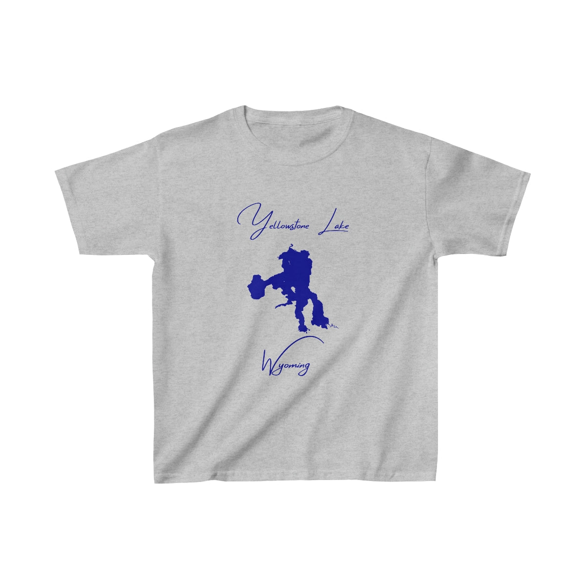 Wyoming  Yellowstone  Lake  Youth  T-shirt  front  position  view  from  front  sport  grey.webp