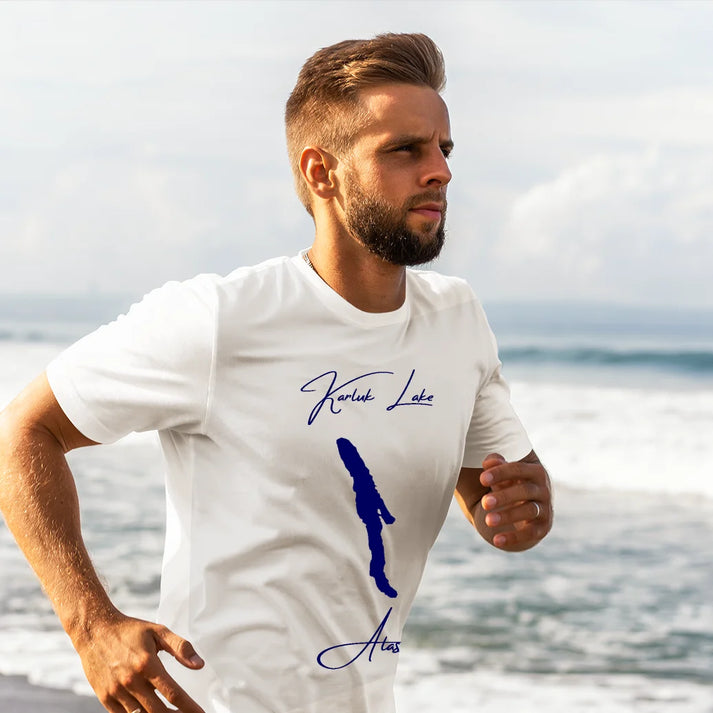 lifestyle image of Karluk Lake Alaska T-shirt