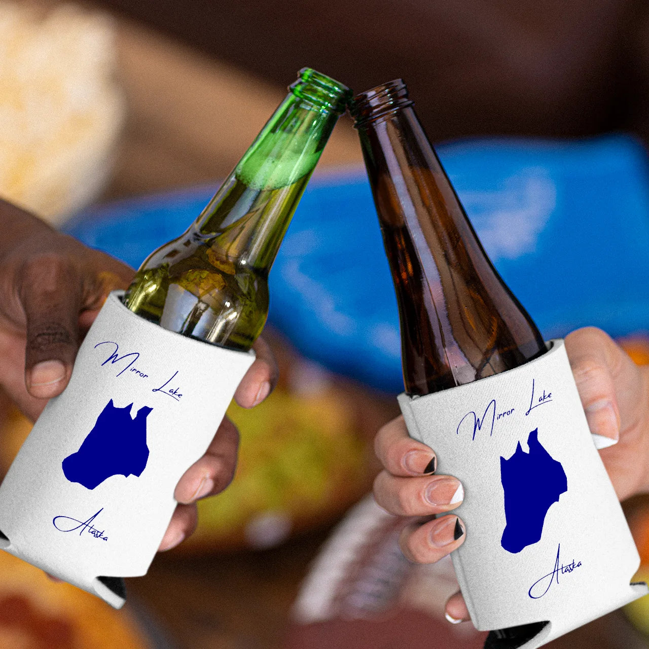 lifestyle image of Mirror Lake Alaska Can Koozie