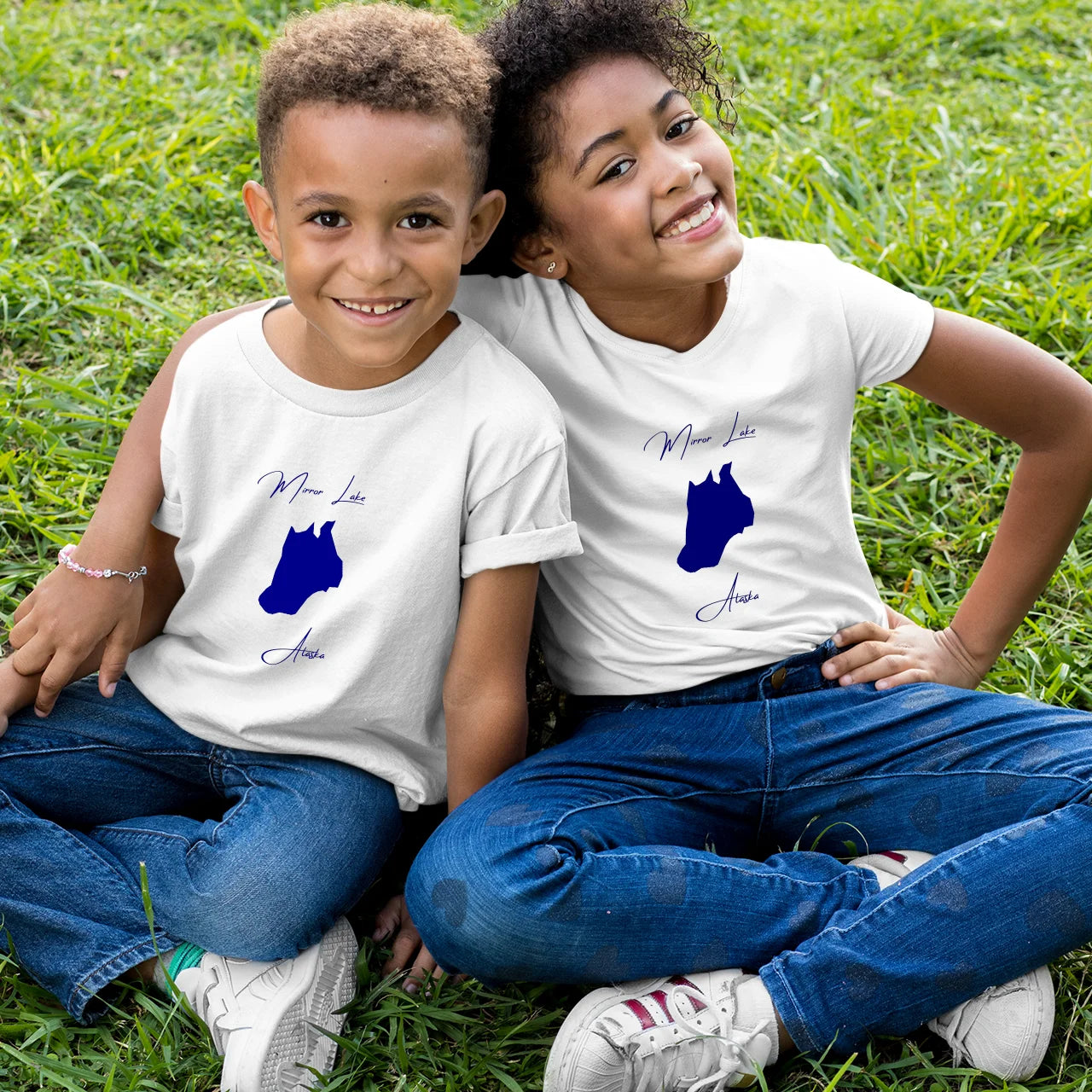 lifestyle image of Mirror Lake Alaska Youth T-shirt