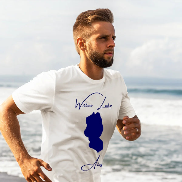 lifestyle image of Willow Lake Alaska T-shirt
