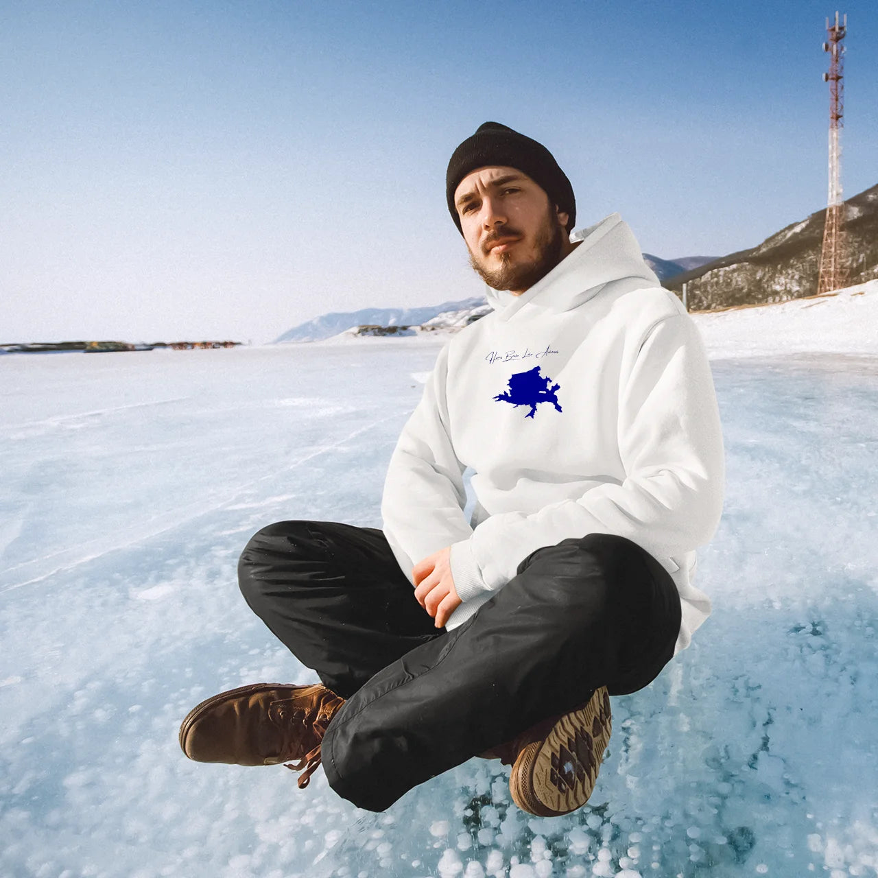 lifestyle image of Harris Brake Lake Arkansas Hoodie