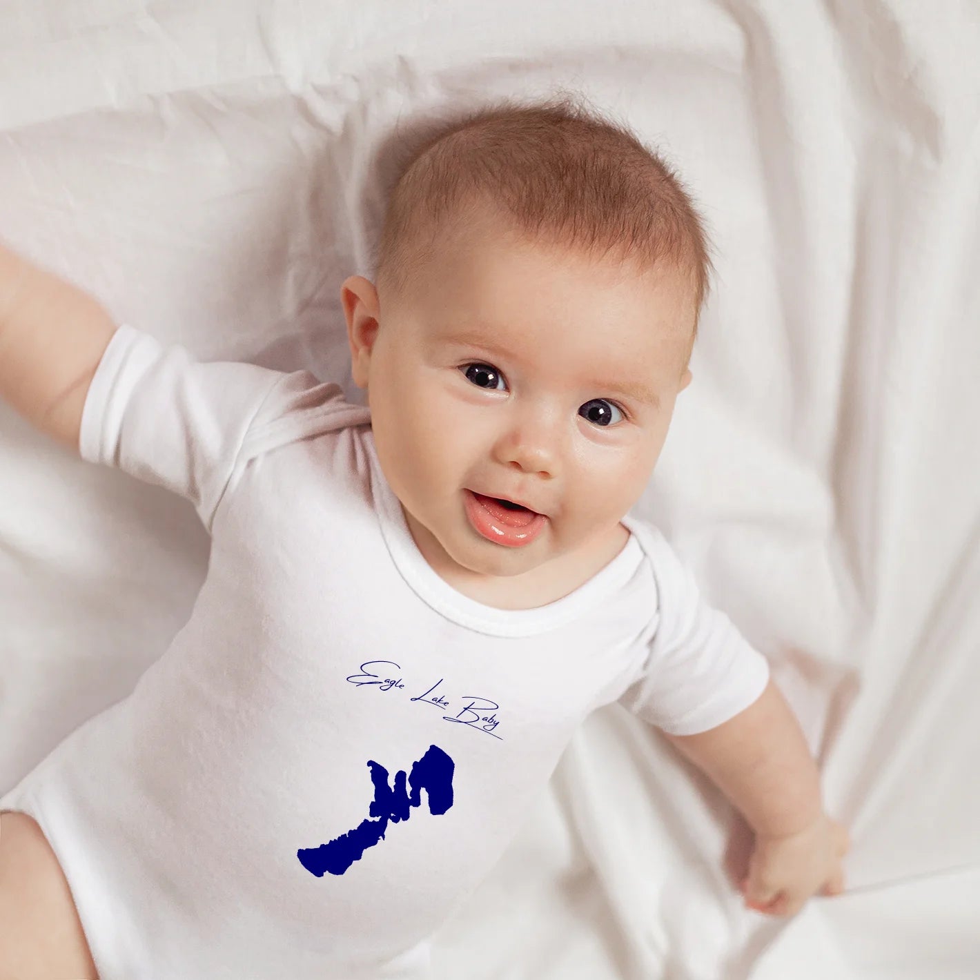 lifestyle image of Eagle Lake California Onesie