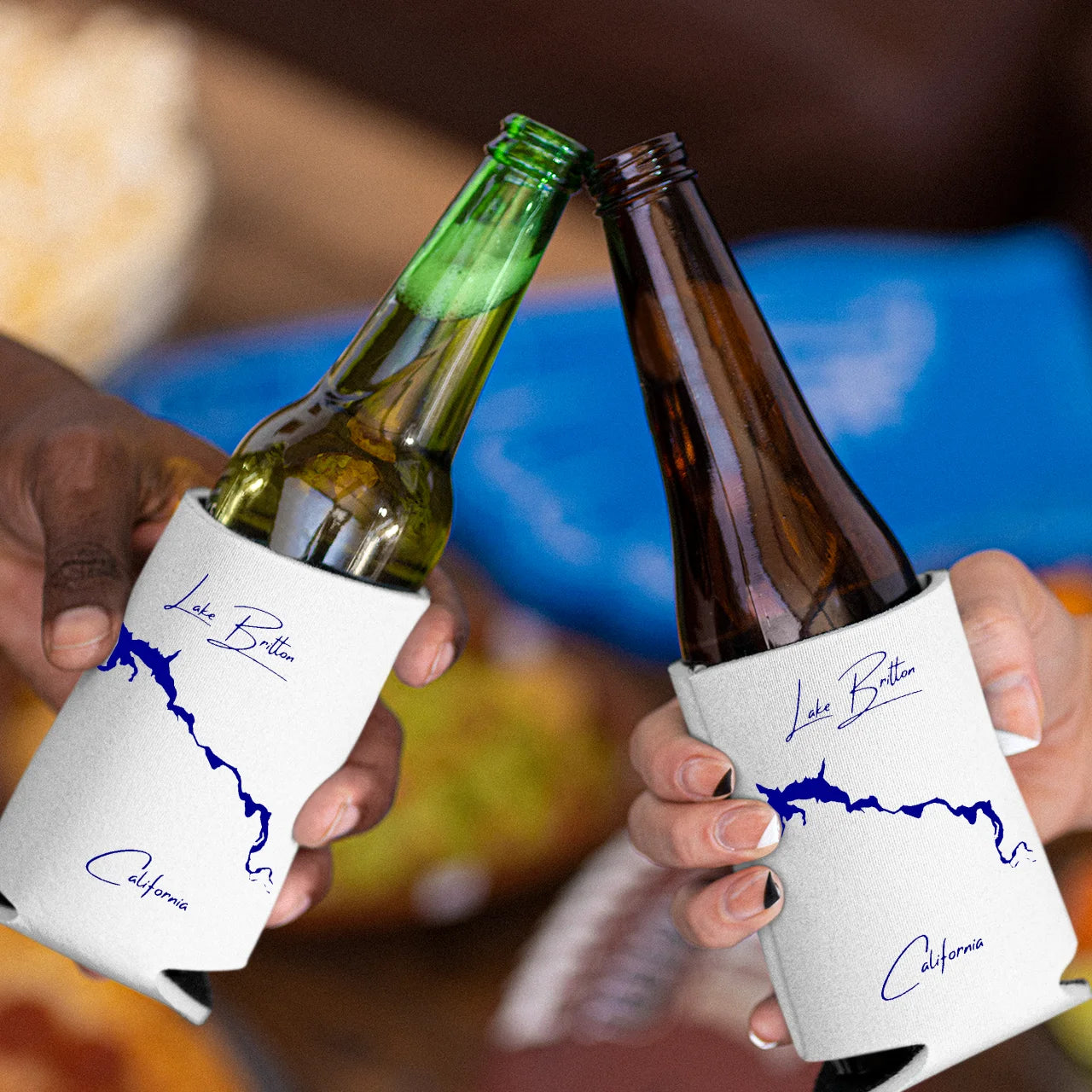 lifestyle image of Lake Britton California Can Koozie