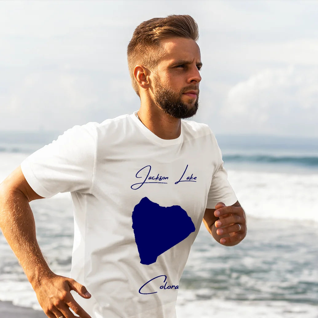 lifestyle image of Jackson Lake Colorado T-shirt