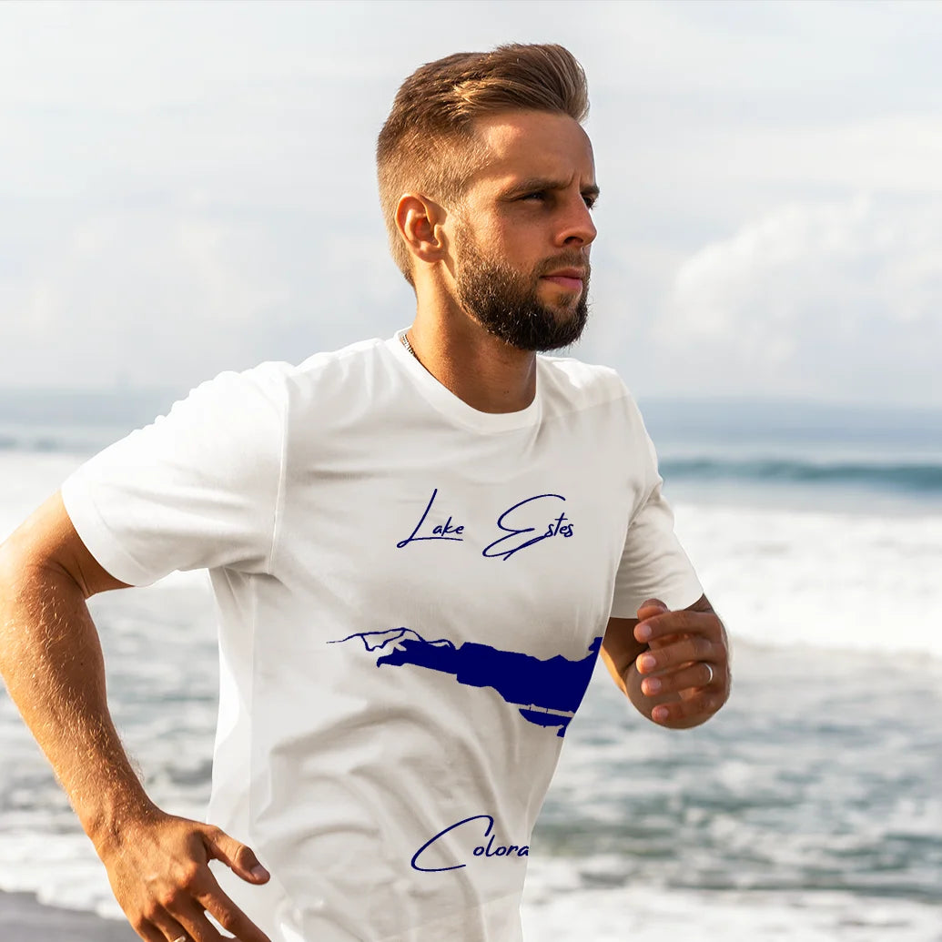 lifestyle image of Lake Estes Colorado T-shirt