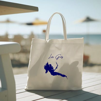 lifestyle image of Lake Granby Colorado Tote Bag
