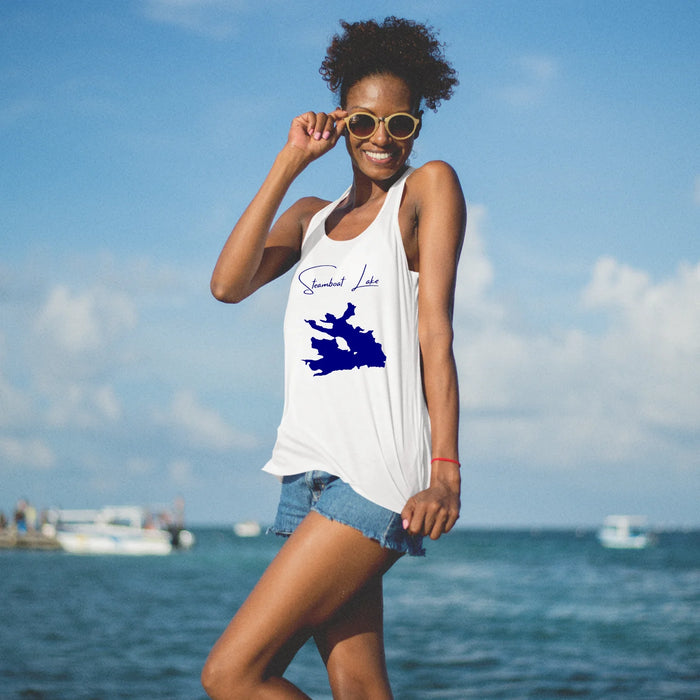 lifestyle image of Steamboat Lake Colorado Racerback-Tank