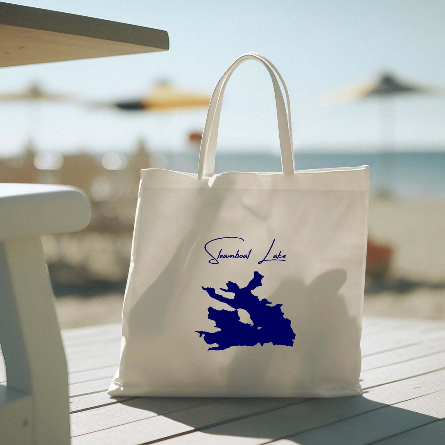 lifestyle image of Steamboat Lake Colorado Tote Bag