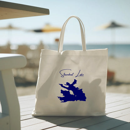 lifestyle image of Steamboat Lake Colorado Tote Bag