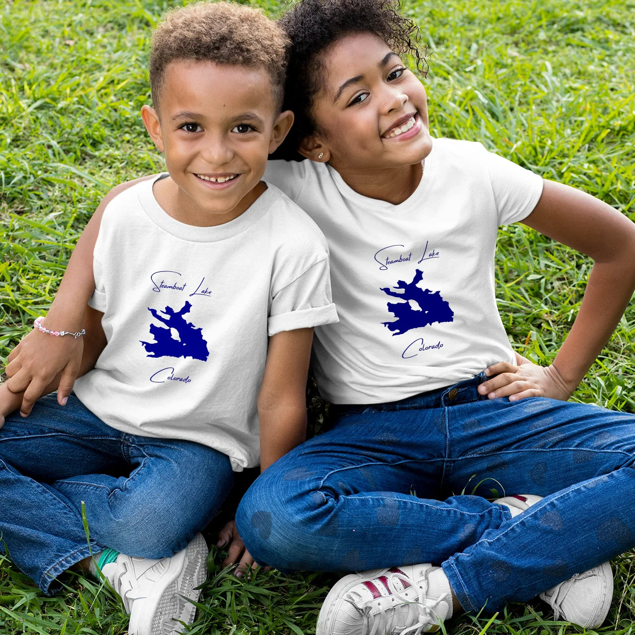 lifestyle image of Steamboat Lake Colorado Youth T-shirt