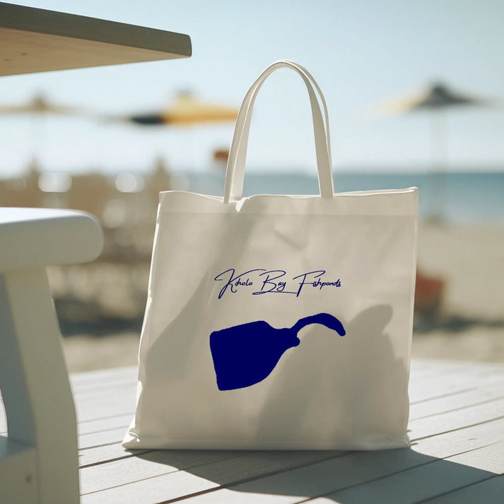 lifestyle image of Kiholo Bay Fishponds Hawaii Tote Bag