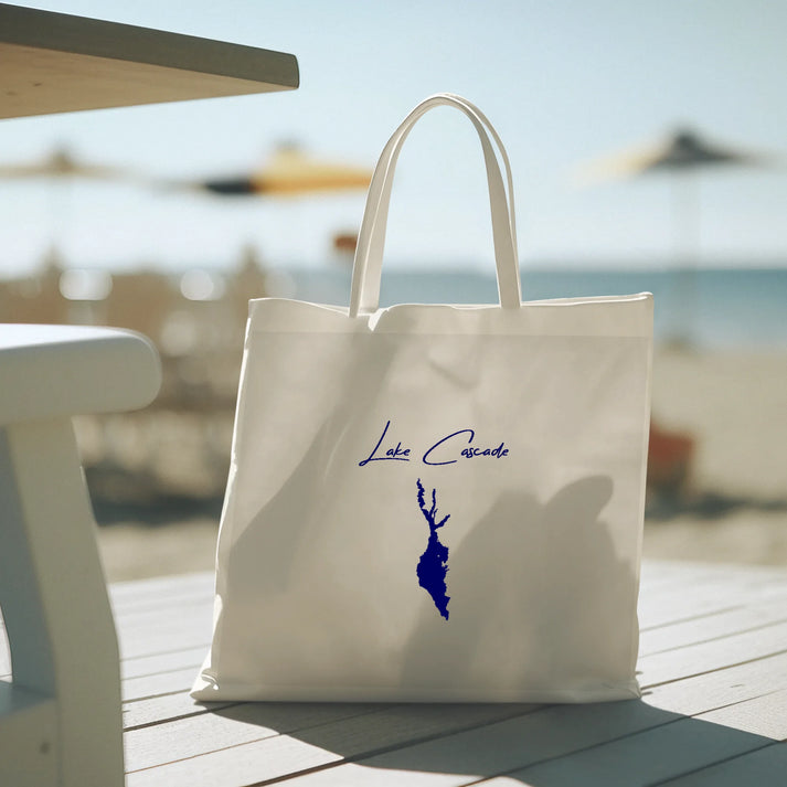 lifestyle image of Lake Cascade Idaho Tote Bag