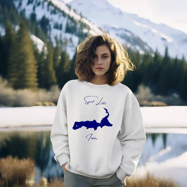 lifestyle image of Spirit Lake Idaho Sweatshirt