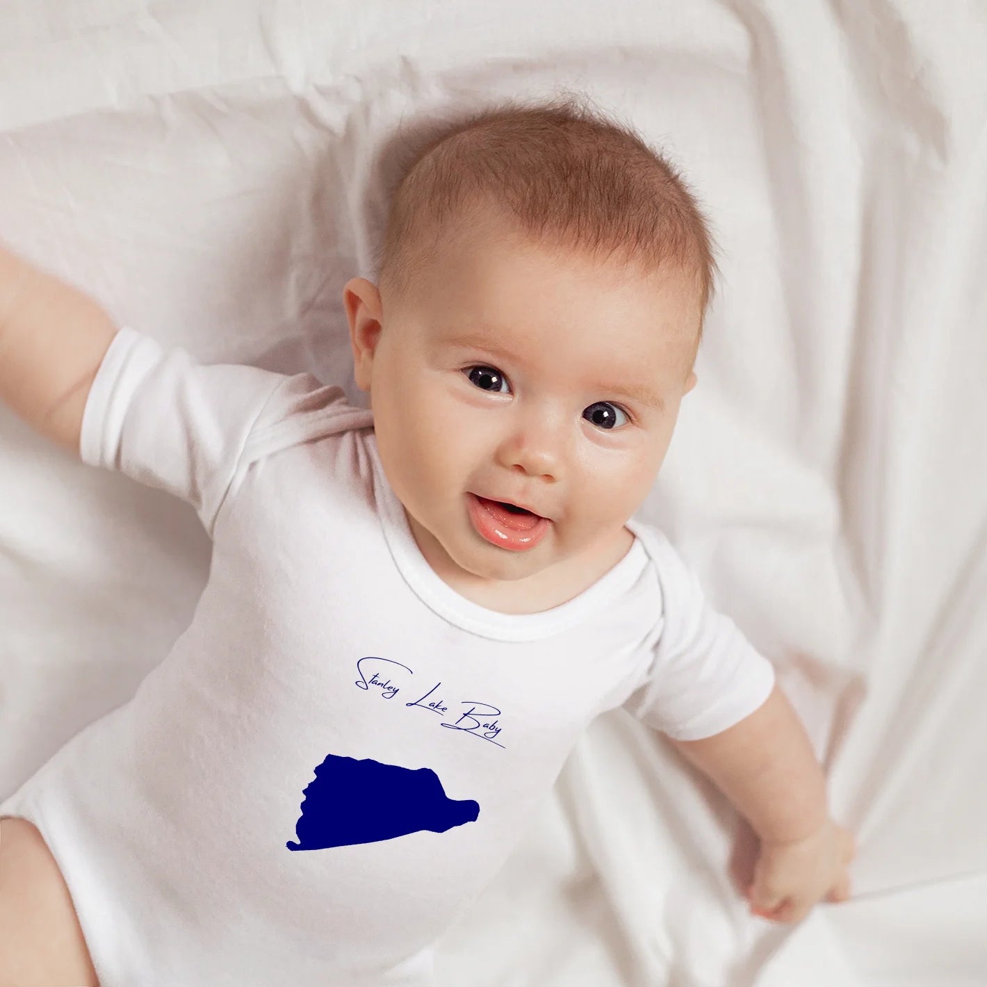 lifestyle image of Stanley Lake Idaho Onesie