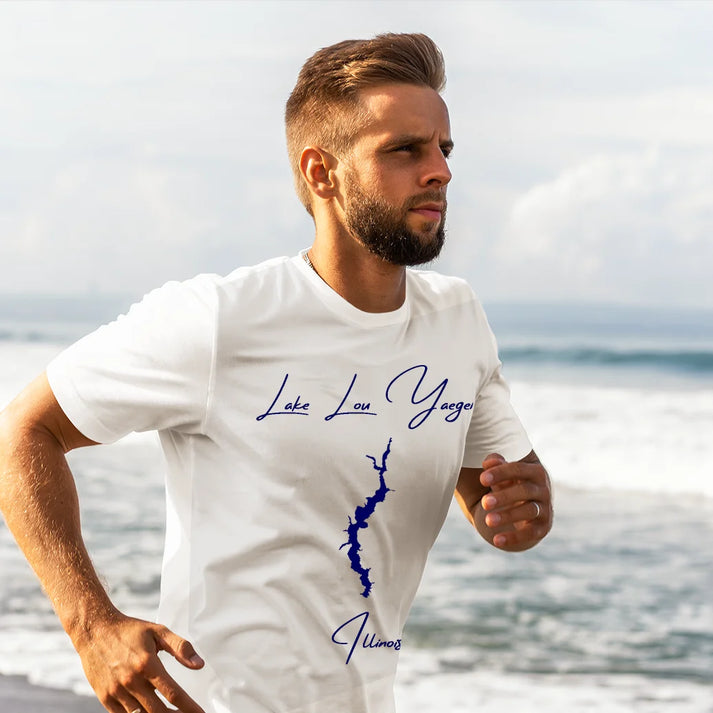 lifestyle image of Lake Lou Yaeger Illinois T-shirt