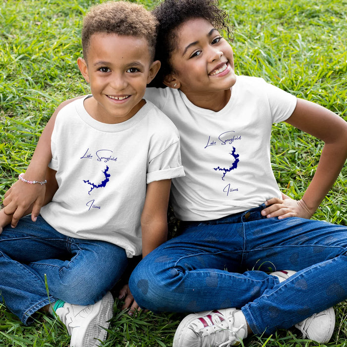 lifestyle image of Lake Springfield Illinois Youth T-shirt