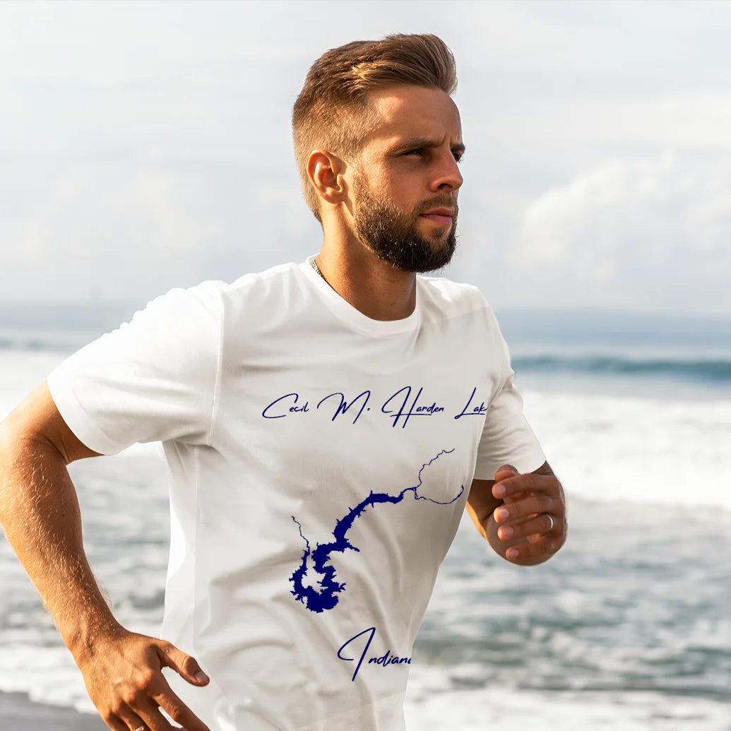 lifestyle image of Cecil M. Harden Lake Indiana T-shirt