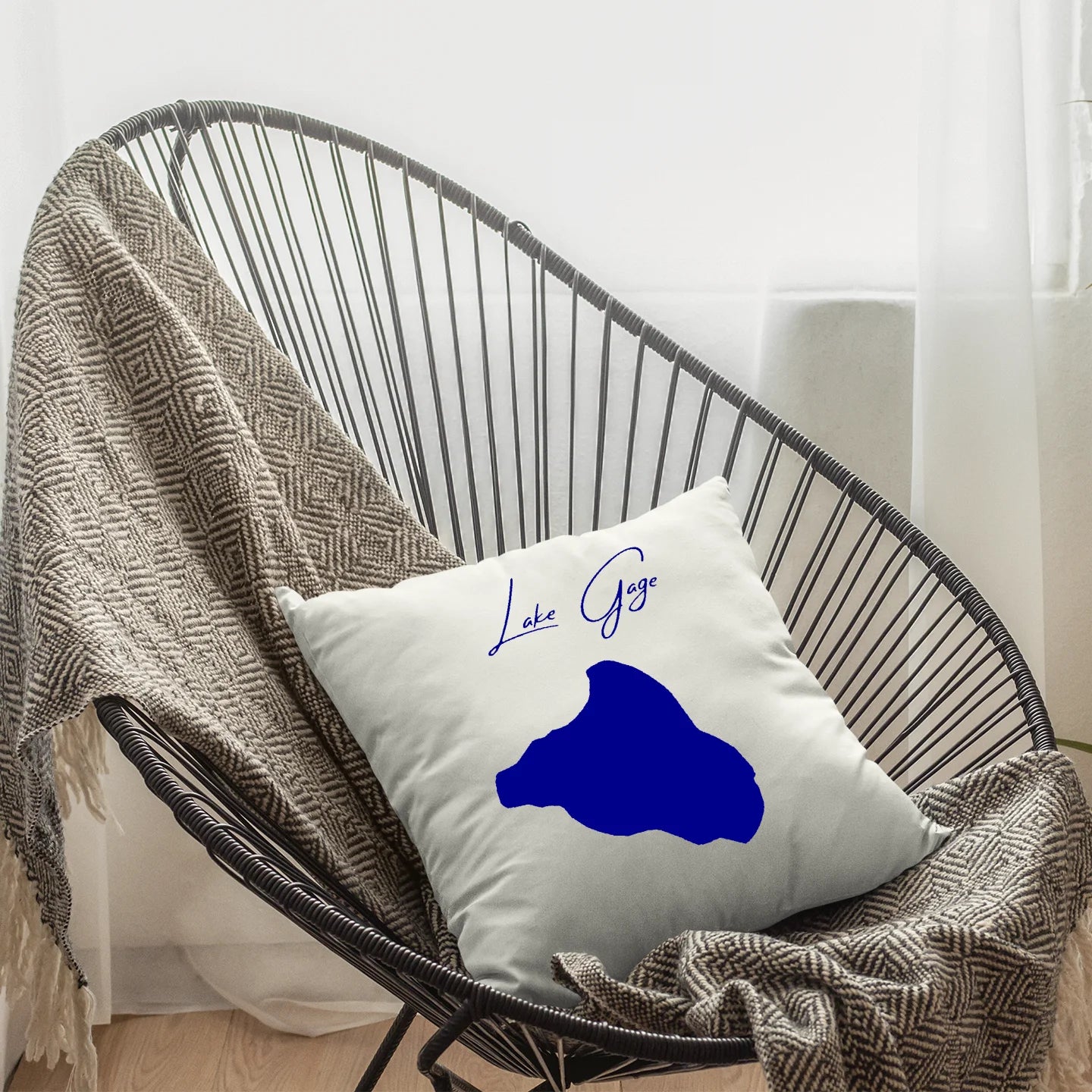 lifestyle image of Lake Gage Indiana Pillow
