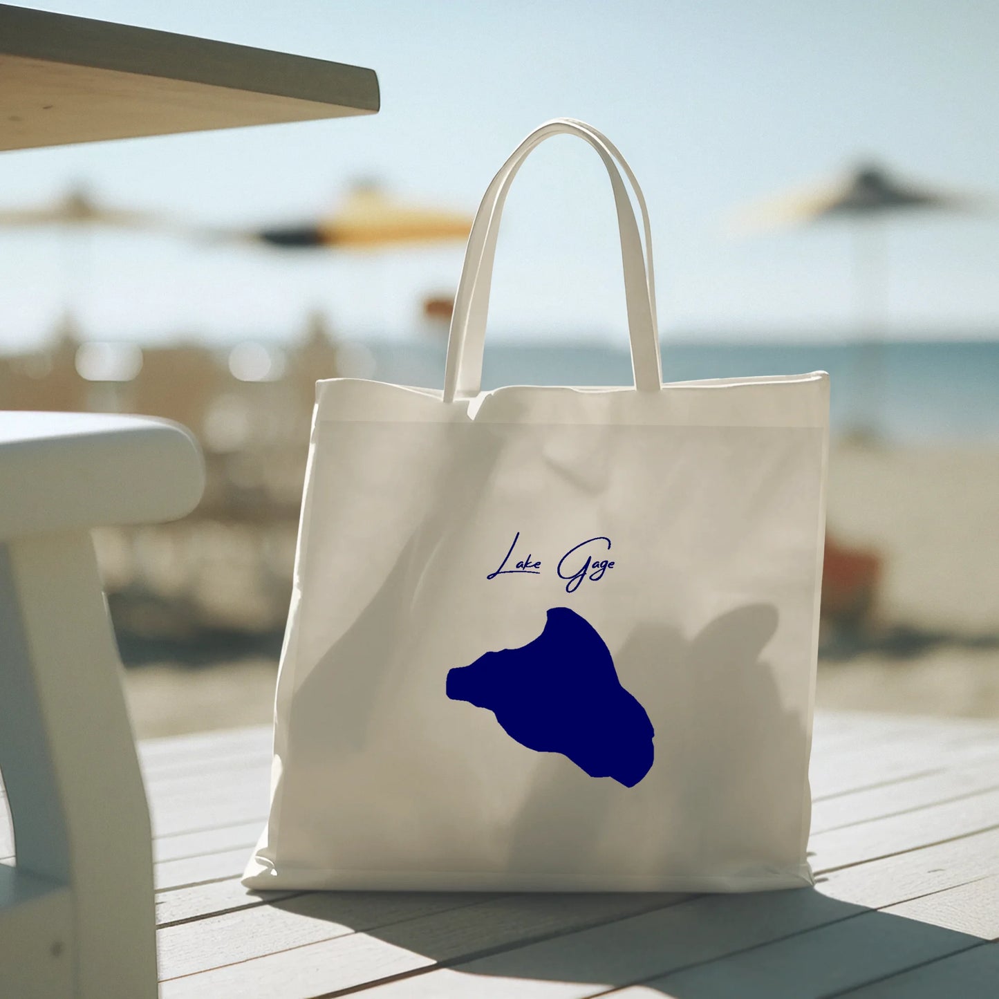 lifestyle image of Lake Gage Indiana Tote Bag