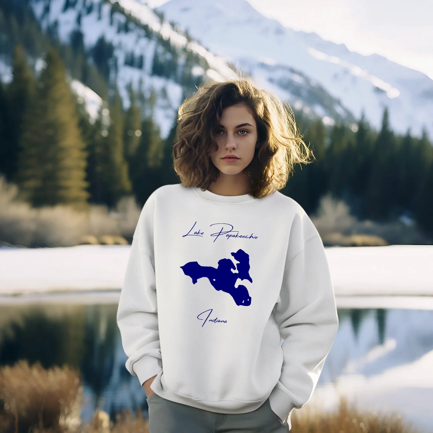 lifestyle image of Lake Papakeechie Indiana Sweatshirt
