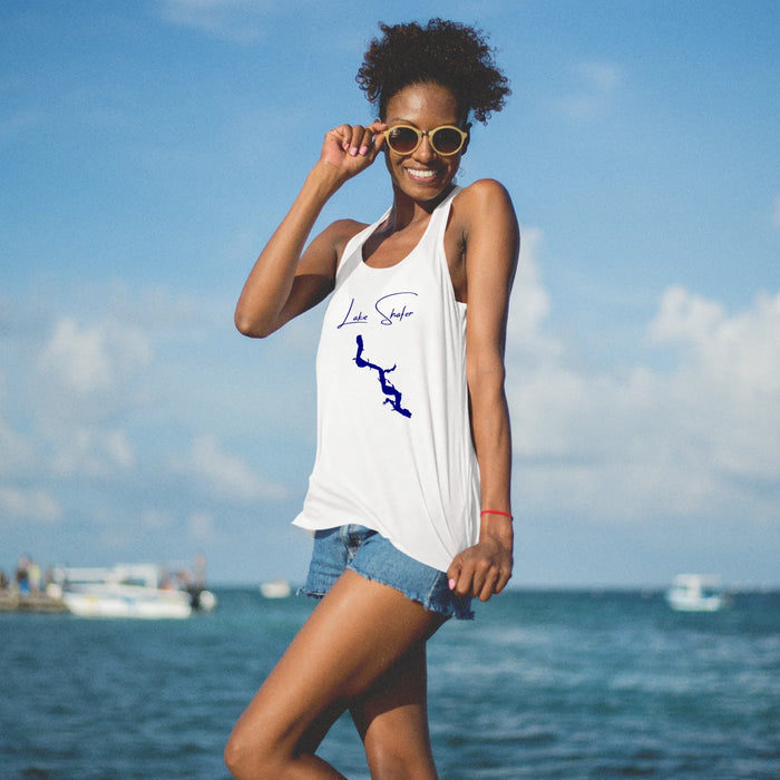 lifestyle image of Lake Shafer Indiana Racerback-Tank