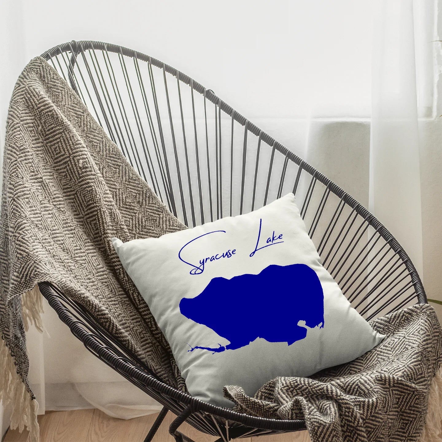lifestyle image of Syracuse Lake Indiana Pillow