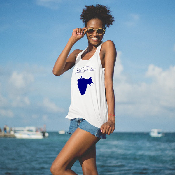 lifestyle image of Big Spirit Lake Iowa Racerback-Tank