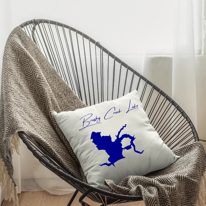 lifestyle image of Brushy Creek Lake Iowa Pillow