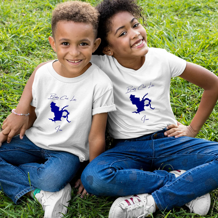 lifestyle image of Brushy Creek Lake Iowa Youth T-shirt