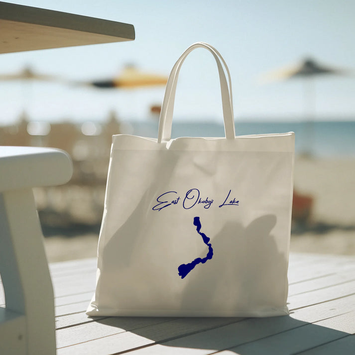 lifestyle image of East Okoboji Lake Iowa Tote Bag
