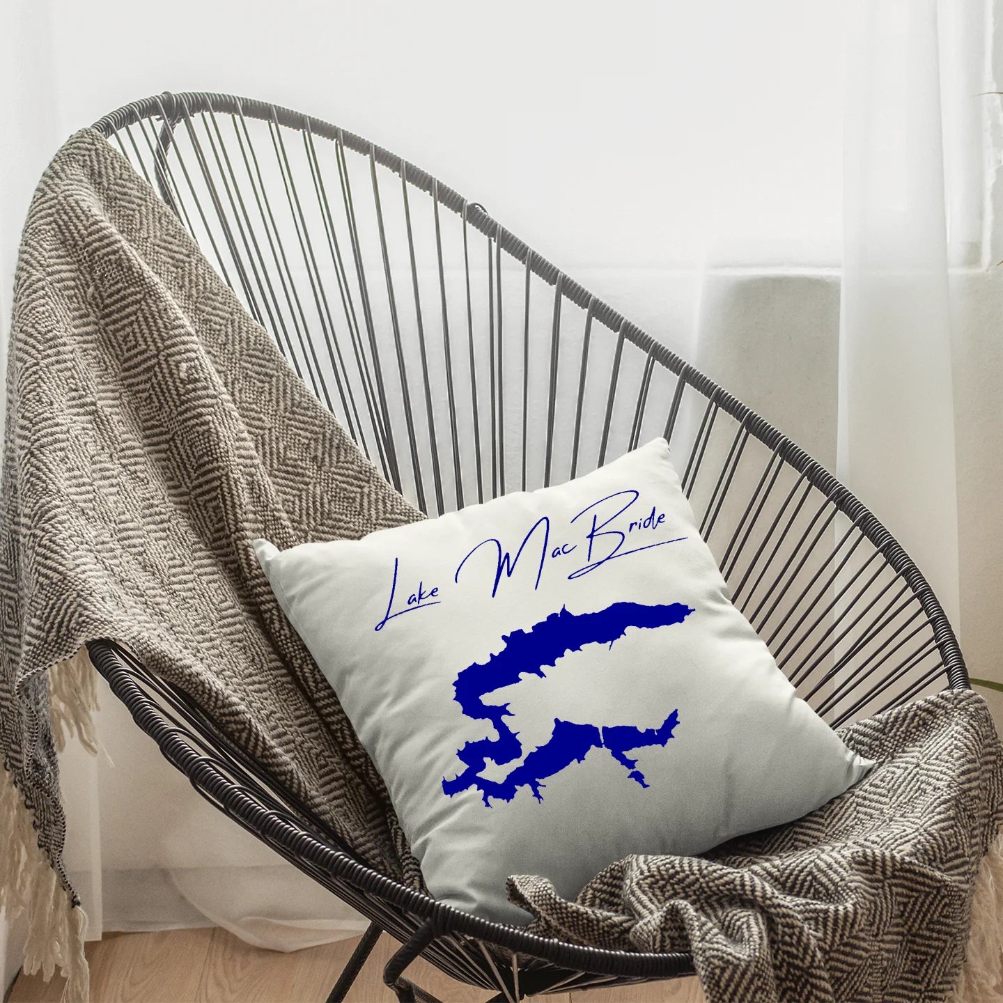 lifestyle image of Lake MacBride Iowa Pillow