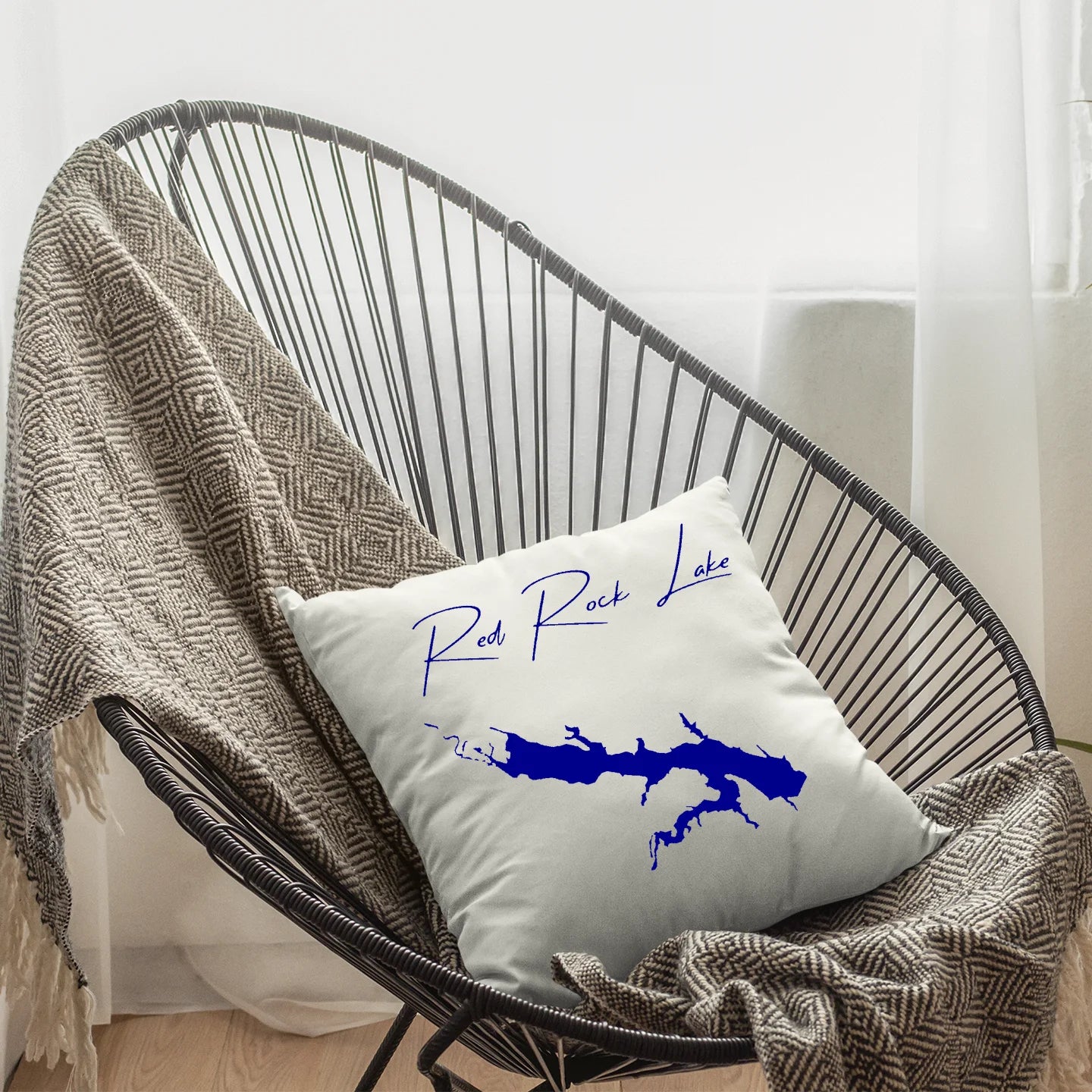 lifestyle image of Red Rock Lake Iowa Pillow