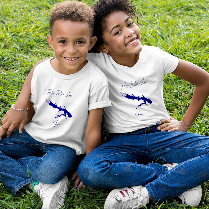 lifestyle image of Red Rock Lake Iowa Youth T-shirt