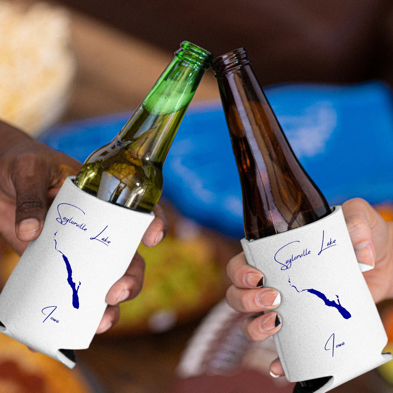 lifestyle image of Saylorville Lake Iowa Can Koozie